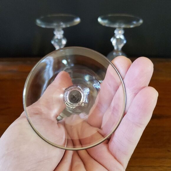 MCM 1960's era Brookmere Platinum Glastonbury Lotus Water Glasses 5.75" tall - Picture 6 of 8